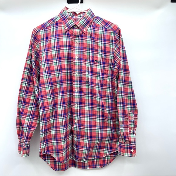 Vineyard vines plaid long sleeve button down shirt mens size S. - Picture 1 of 9
